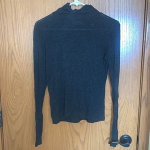 Pink Republic Grey & Black Striped Turtle Neck